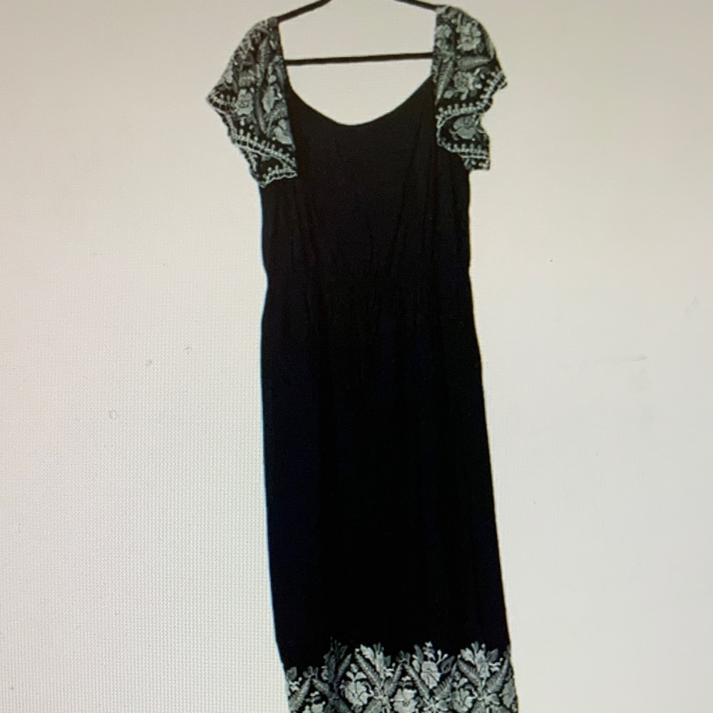 Lane Bryant Black Maxi Dress with White Accents